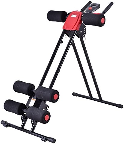 Kissmoji Ab Cruncher Abdominal Trainer 5 Minute Shaper Fitness Core Toner Black + Red