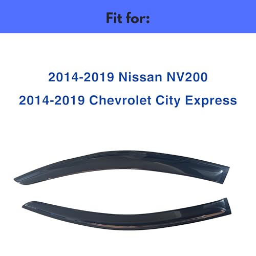 Image of IG Window Visors Fit for 2014-2019 Nissan NV200 Taxi, Out-Channel Rain Guards Vent Wind Deflectors 2PC, Truck Accessories for 2014-2019 Chevrolet /Chevy City Express