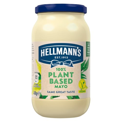 Hellmanns 100% Plant-based Mayo good source of omega 3 great tasting vegan Mayo 400 g