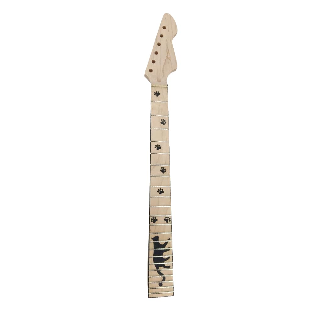 Manico per chitarra elettrica a 22 tasti, manico in legno d'acero da 64,8 cm, con tastiera in acero, manico imbullonato per costruzioni