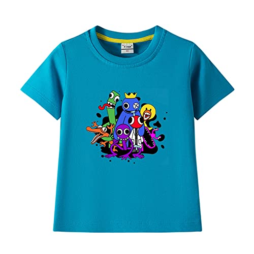Zhongkaihua Rainbow Friends - Camiseta de manga corta para adolescentes, niñas, niños, verano, casual, anime, manga corta, linda camiseta, ropa de juego de dibujos animados