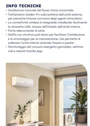 Olimpia Splendid Aryal S2 E Condizionatore, 12000 BTU, WiFi Incluso, Sistema Autopulente, Modello S2 E 12