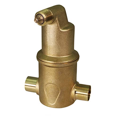 Midline Valve SBW-TQ034T Spiral Air Eliminator Valve for Hydronic Heating Applications; Solid Brass; 3/4 in. SWT Connections