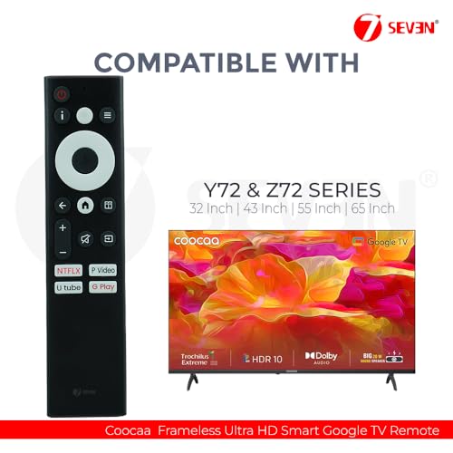 Image of 7SEVEN Compatible with Coocaa Google Smart Tv Remote Control Suitable for QLED UHD FHD Full HD Ready 4K Television Without Voice Command and Google Assistant