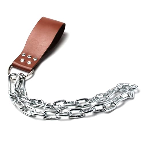 Ceinture d'haltérophilie avec chaîne de musculation en cuir synthétique noir