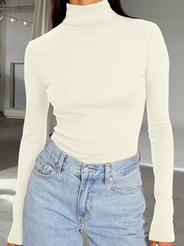 Image of Trendy Queen Women's Turtleneck Long Sleeve Shirts Basic Underwear Tops Winter Clothes 2026