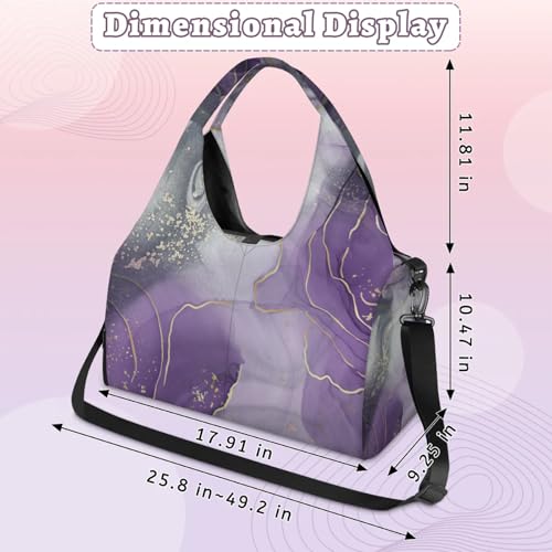 Yoga Tote Bag for Women Abstract Marble Beach Bag with Shoe Storage & Yoga Mat Strap Waterproof Weekender Duffle Bag for Travel Fitness Weekend Trips3