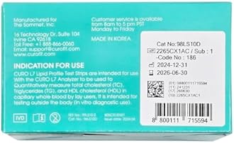 CURO-L7 Professional Grade Blood Cholesterol Testing with Home KIT - All-in-One Test Device, Test Strips 5ea, Lancets, and EziTube Rod Included