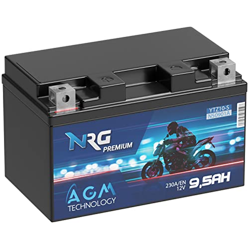 NRG Premium YTZ10-S AGM Motorradbatterie 9 5Ah 12V 230A/EN Batterie 50901 YTZ10S GTZ10-S auslaufsicher wartungsfrei ersetzt 9Ah 8 6Ah 8 5Ah