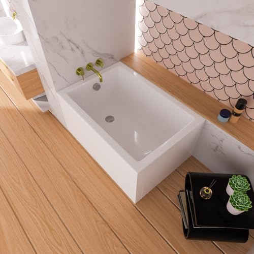 ECOLAM Baignoire Marella 100x70 cm + tablier | Petite baignoire | Ensemble complet