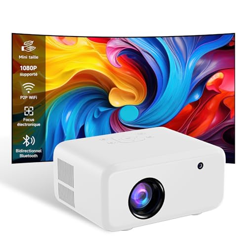 Mini Projecteur Portable, VISULAPEX V3pro 5G WiFi Vidéoprojecteur 12000LM, 1080P Full HD Supportée, Rétroprojecteur pour Home Cinéma, Compatible avec Smartphone HDMI USB Firestick