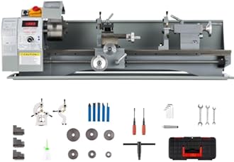 CREWORKS 1100W 8.7" x 29.5" Metal Lathe,220mm x 750mm Benchtop Metal Lathe w 3-Jaw Chuck,50-2250 RPM Power Mini Lathe for DIY Machining Wood & Metal Working Tool