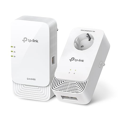 TP-Link PGW2440 KIT Powerline Passante G.hn2400, AX1800Mbps WiFi 6, MIMO, 3 Porte Gigabit Ethernet, Presa di Alimentazione Extra, Plug&Play, EasyMesh,