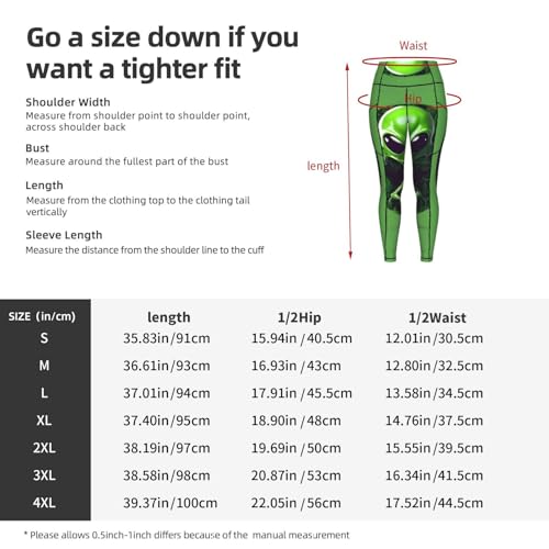 Leggings con estampado alienígena verde para mujer sin transparencias 5