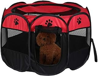 Youyijia Portable Pet Playpen Puppy Playpen Pet Dog Cat Playpen Cage Crate 74 x 74 x 43cm Soft Fabric Portable Foldable Pet Indoor/Outdoor (Gray)