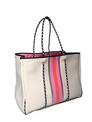 White W/Grey, Pink, & Orange Stripes