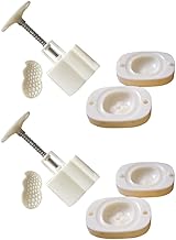 Molde de bolo de lua prensado à mão: 2 conjuntos de moldes de bolo de lua em formato de caqui 3D carimbos de biscoito para o festival do meio do outono ferramenta de confeitaria faça você mesmo