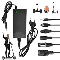 Ladegeräte für Scooter, 42V 2A AC Netzteil Fahrrad Ladegerät mit 6 Anschlüssen Hoverboard Ladekabel AC Netzteil Scooter Adapter Ladegerät für Elektrofahrräder E Scooter Ladegerät mit LED Ladeanzeige