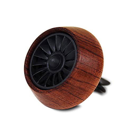 車用 アロマディフューザー 1個入 木製 旋風エンジン クリップ 芳香剤 ライト 天然ウッド黒胡桃の木 使用 車 芳香剤 容器 アロマティンバーカー
