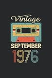  Vintage September 1976: A5 Blanko • Notebook • Notizbuch • Taschenbuch • Journal • Tagebuch - Ein lustiges Geschenk für Freunde oder die Familie zur ... für Gästebuch Einträge, Wünsche und Sprüche