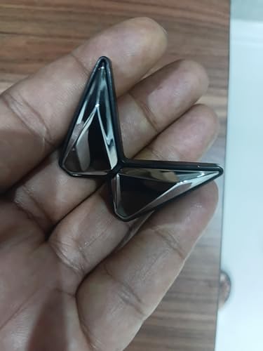 Image of M-ahindra Car Steering Wheel Center Hub Alloy Cap Sticker Emblem Monogram Badge Logo Decal Symbol 45 mmx30 mm (LX H) Chrome Colour Compatible with Thar Xuv700 Scorpio Classic