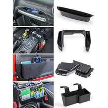 Savadicar 4 Pack Center Console Organizer, Interior Storage Accessories for 2011-2018 Jeep Wrangler JK JKU, Maximize in-car Space with ABS Storage Kits, Black