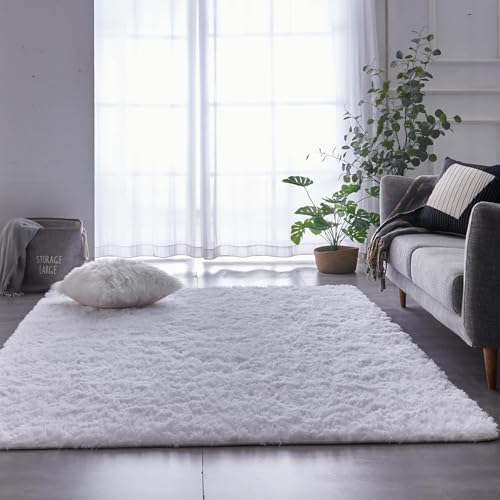 Tapis de salon moderne blanc antidérapant pour une chambre cosy - 2
