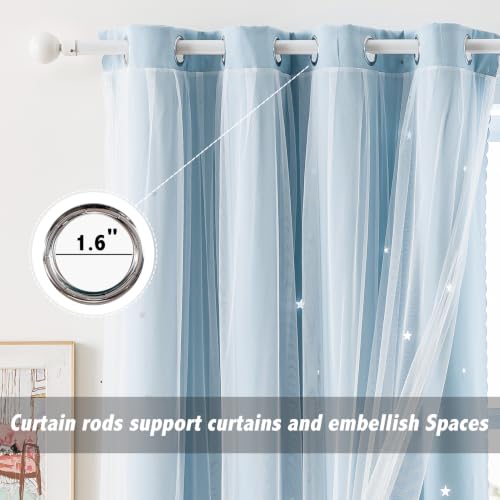 Image of indistar Star Cutout Kids Window Blackout Curtains for Girl Bedroom Window Room Darkening Curtains & Drapes Baby Nursery Curtains (2 Panel,52Wx54L inch,Sky Blue)