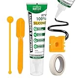 BUFFFZIT Black RTV Silicone Adhesive Sealant – Waterproof Flexible Caulk, Strong Bond & Crack Resistant, Multi-Surface Sealant for Automotive Gaskets, Engine, Windows, Bathroom & Kitchen, 5 Oz