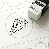Dekolando Bonusstempel Pizza Pizzastück 10x10 mm – Bonuskartenstempel für Pizzeria Italienisches Restaurant Imbiss - Stempel Bonuskarte Kundenkarte Stempelkarte