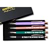 InnoBeta Farewell Gifts for Coworkers Ballpoint Pen Set of 4 Coworker Leaving Goodbye gifts for women Cool Funny New Job Presents for Birthday Christmas Best Coworker Ever Gold
