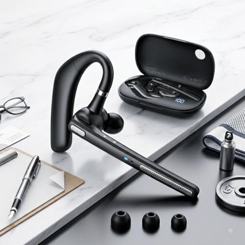 COTOE Bluetooth Headset with Noise Cancelling Mic – Wireless Earpiece — view 4
