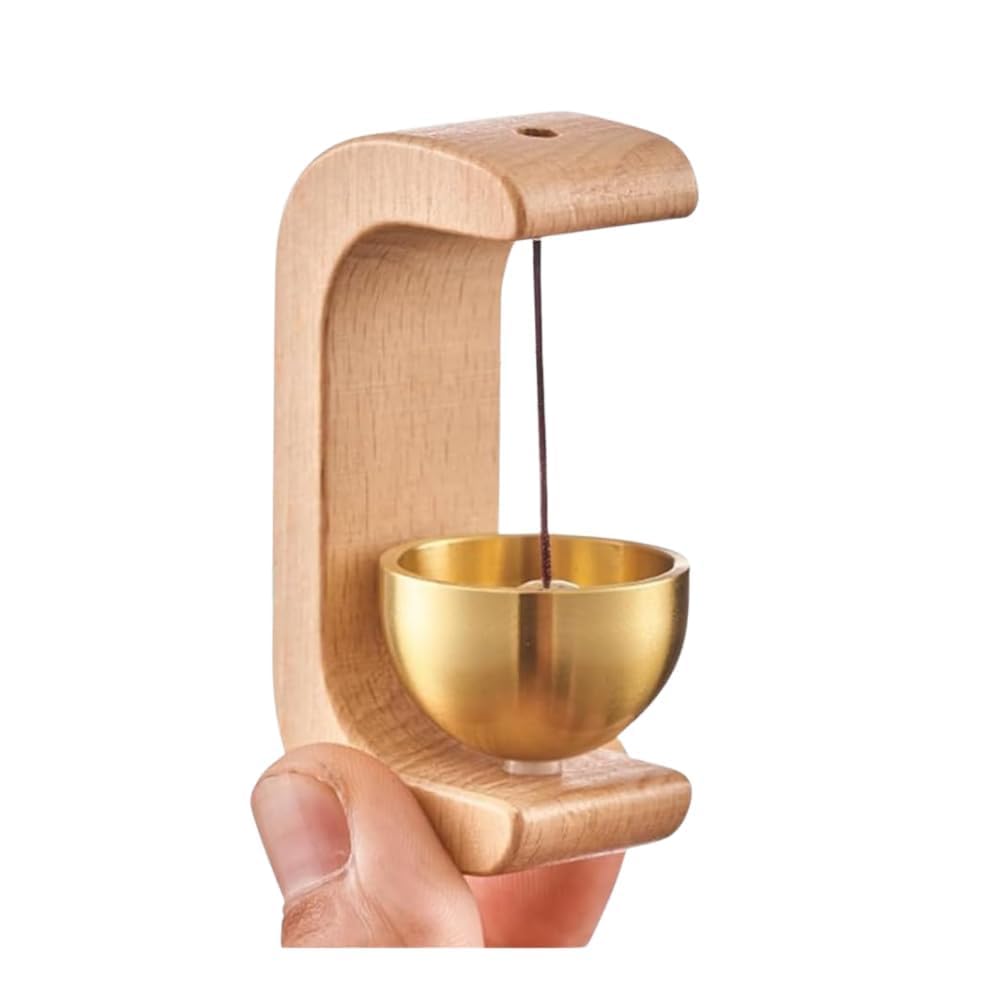 Wooden Door Chime with Brass Bell – Beech Wood Magnetic Self-Adhesive Dopamine Doorbell for Home, Shop & Entryway – Serene Sound, Ideal Housewarming Gift-image-22