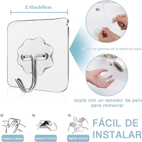 La Mejor comparativa de Ganchos Adhesivos Transparentes Top cinco. 26 Imagen adicional