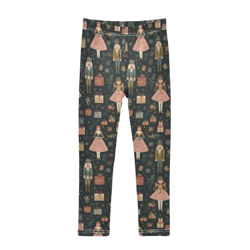 Girls Basic Leggings Baby Girls Pants Christmas Nutcrackers Soft Footless Stretchy Tights Pants 4-10Y
