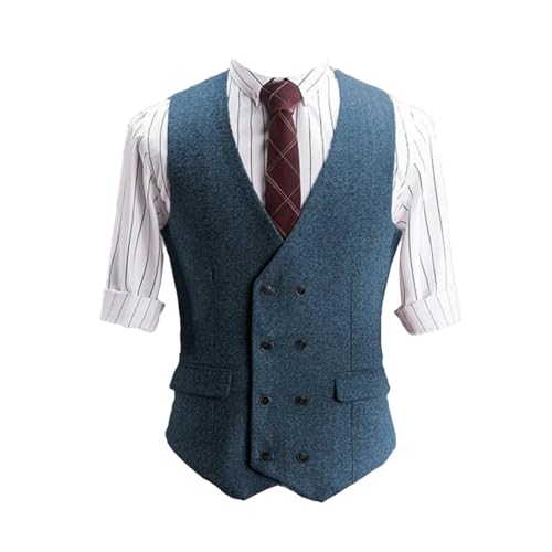 Men's Double Button Suit Vest – Waistcoat For Wedding, Business & Casual Wear