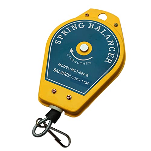 Telituny Balanceador de resorte retráctil, Destornillador Equilibrador de muelles retráctil Llave colgante Herramienta de medición de cuerda de alambre de acero para línea de montaje(0,5-1,5 KG)