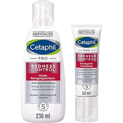CETAPHIL PRO RednessControl Reinigung & Pflege Routine, Milder Reinigungsschaum, 236ml und Beruhigende Nachtpflege, 50ml Cover