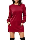 Neteson Abito Maglione da Donna Maglia Manica Lunga Abiti a Tunica Elegante Casual con Tasche