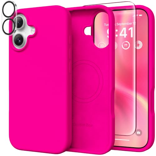 Image of GolbinBox Magnetic for iPhone 17 Case, Silicone Cover, Neon Pink