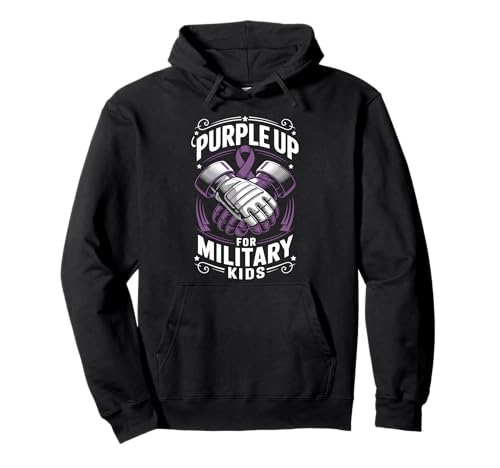 Military Child Month Purple Up Military Kids Tactical Gloves Sudadera con Capucha