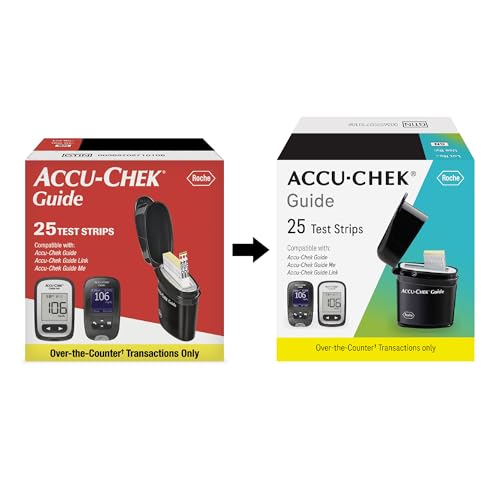 Accu-Chek Guide Glucose Test Strips for Diabetic Blood Sugar Testing (Pack of 25)