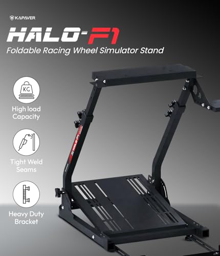 Image of KAPAVER Halo-F1 Racing Wheel Floor Stand, portable & adjustable sim cockpit for Logitech G29 /G920 /G923 /G27 /G25, Thrustmaster T248 /T300RS /T150 /458 TX, Xbox, PS4 & PS5