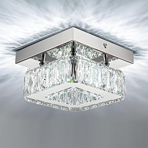 Lustre plafonnier anti-éblouissement LED à couleur réglable pour petite salle de bains