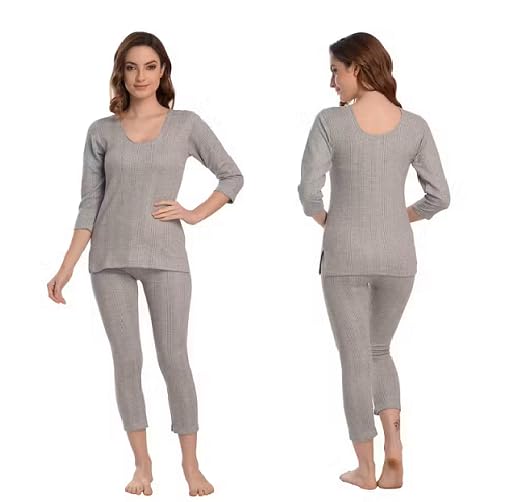 MeraOne Thermal Set (Top & Botton) Winter Wear for Women (Grey)-image-38