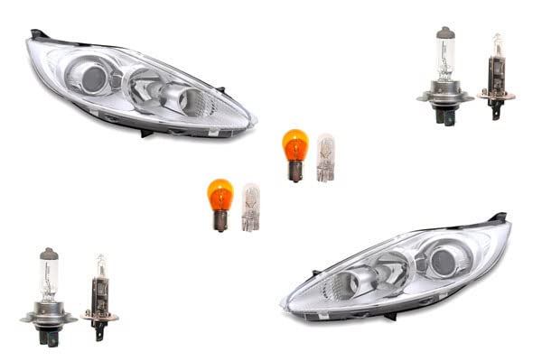 Johns Faro alogeno anteriore per Ford Fiesta 08 08-12 Set di lampadine L R