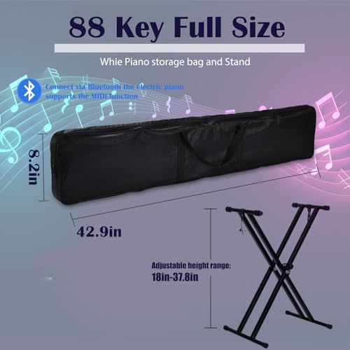 88 Key Digital Piano, Electronic Keyboard Piano with Music Stand, Power Supply, Sustain Pedal, Stand, Bluetooth, MIDI, for Beginner Professional at Home, Stage by Veitob - Image 5