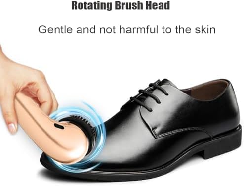 Handheld Electric Shoe Shine Kit - USB Rechargeable Multifunctional Polisher with 6 Brush Heads for Shoes, Bags & Sofas - Ultimate Cleaning & Shine Solution (Gold)