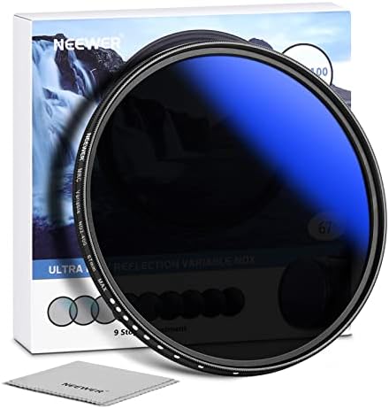 NEEWER 40.5mm MRC Variable ND Filter ND2-ND400, Neutral Density Adjustable ND Filter (0.3 to 2.7,1 to 9 Stops), Multi Layer Coated Optical Glass, Water Repellent & Scratch Resistant Ultra Slim Filter