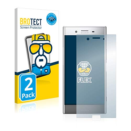 BROTECT 2 Stück Full-Cover Schutzfolie für Sony Xperia XZ Premium Full-Screen Bildschirmschutz-Folie [3D Curved, Anti-Fingerprint, Kristall-Klar]